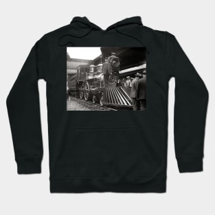 Steam Train at Station, 1923. Vintage Photo Hoodie